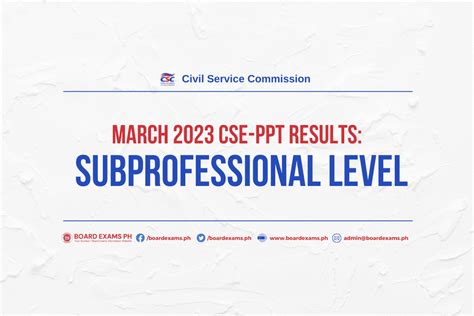 civil service exam result march 2023